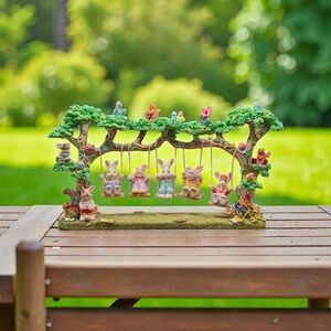 Vintage Jaimy Quintet of Swinging Bunnies, also known as the Easter Bunny Family